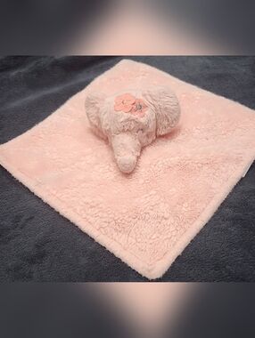 Parents Choice Baby Lovey Pink Elephant Security Blanket Floral Satin Back